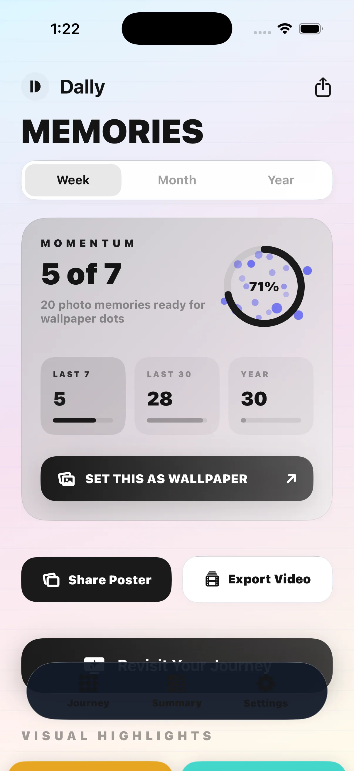 Memory summaries in Dally 365